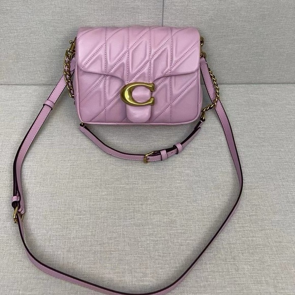 Pink Quilted Leather Shoulder Bag - Picture 1 of 9